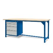 Workbench 2100 x 740: 1 cabinet S14 (4 drawers)