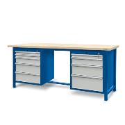 Workbench 2100 x 740: 1 cabinet S13, 1 cabinet S14 (9 drawers)