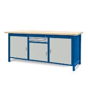 Workbench 2100 x 740: 2 cabinets S12, 1 cabinet S11 (2 drawers, 3 lockers)