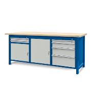 Workbench 2100 x 740: 1 cabinet S11, 1 cabinet S12, 1 cabinet S14 (6 drawers, 2 lockers)