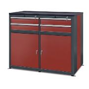 Workshop cabinet HSW05: 2 doors, 2 shelves, 4 drawers