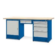 Workbench 2100 x 740: 1 cabinet H11, 1 cabinet H12, 1 drawer H13
