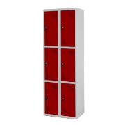 Locker with 6 compartments 2 modules 600 x 1800 x 350