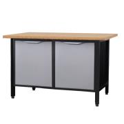 Workbench with two cabinets and a shelf