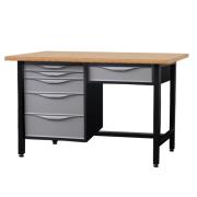 Workbench with a cabinet and drawer under the top
