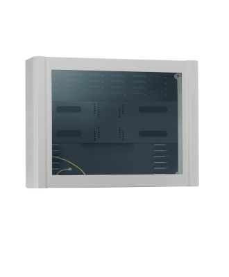 Monitor housing for hanging on a wall or workbench extension