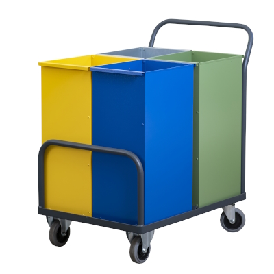 Trolley with containers for waste segregation