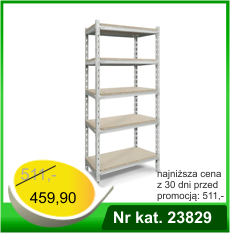 Regał metalowy wtykowy - 5 półkowy – Nr kat. 23829