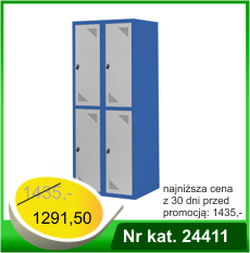 Szafka szkolna 4 schowkowa 2 modułowa - Nr kat. 24411