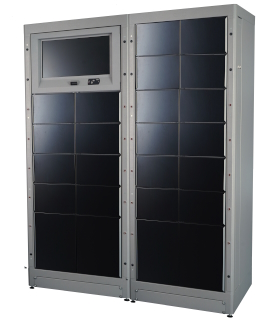 Zestaw szaf wydawczych ze schowkami