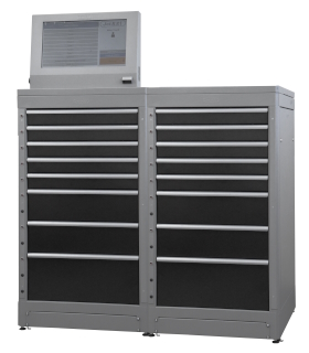 Zestaw szaf wydawczych z szufladami